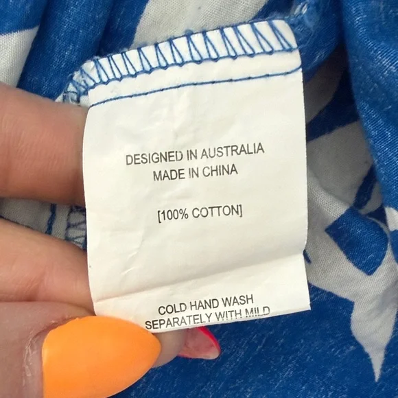 Petal & Pup Cotton Blue and White Floral Babydoll Dress XS - Picture 5 of 8